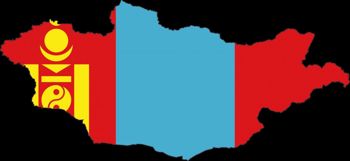 քարտեզ Մոնղոլիայի դրոշը