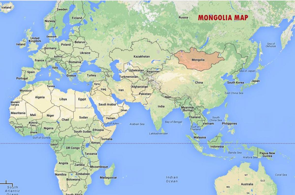աշխարհի քարտեզը ցույց տալով Մոնղոլիայում