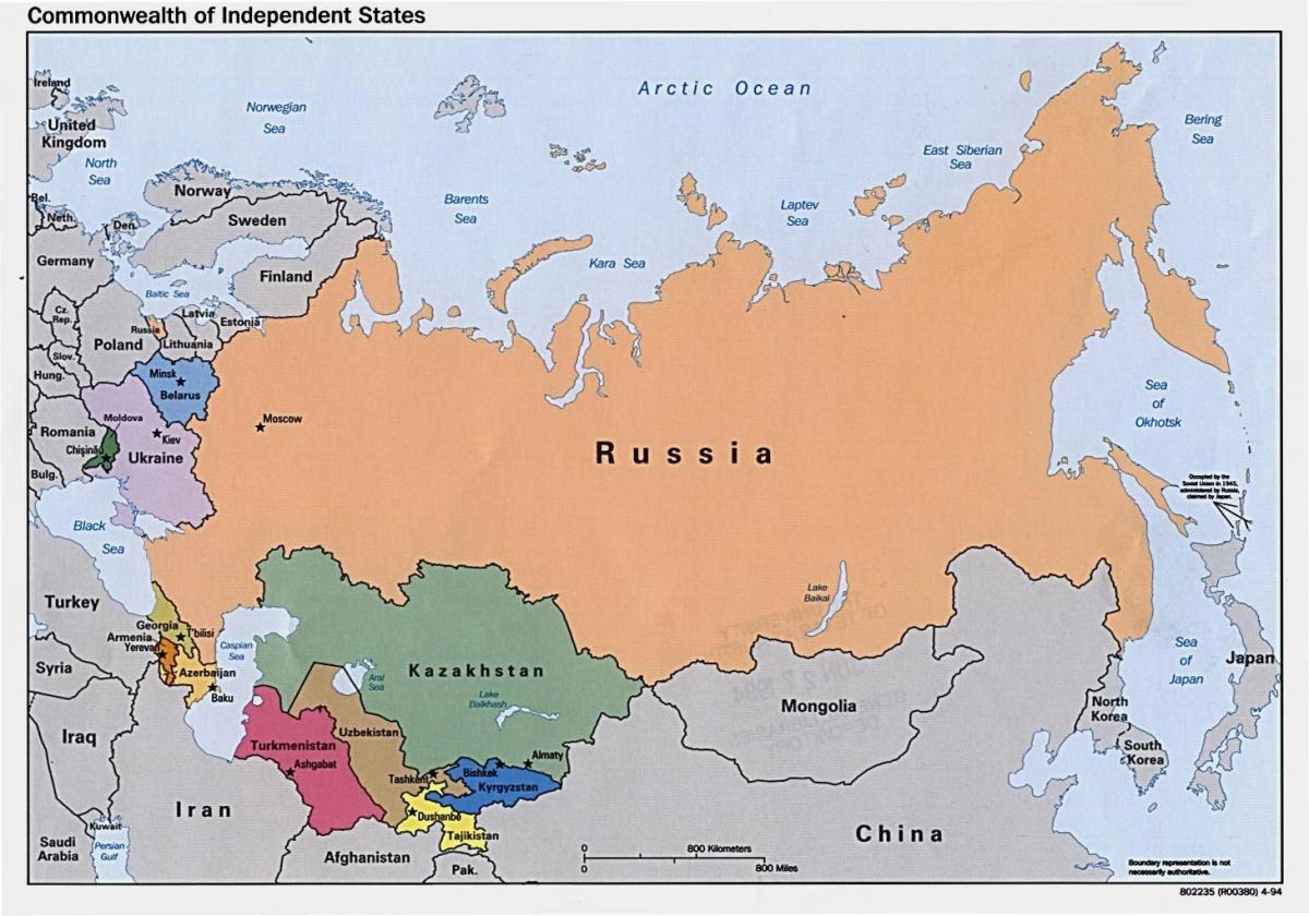 քարտեզ Ռուսաստանի Մոնղոլիայի