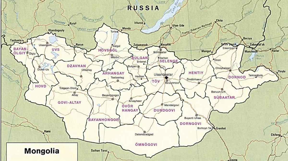 քարտեզ մոնղոլական տափաստաններ