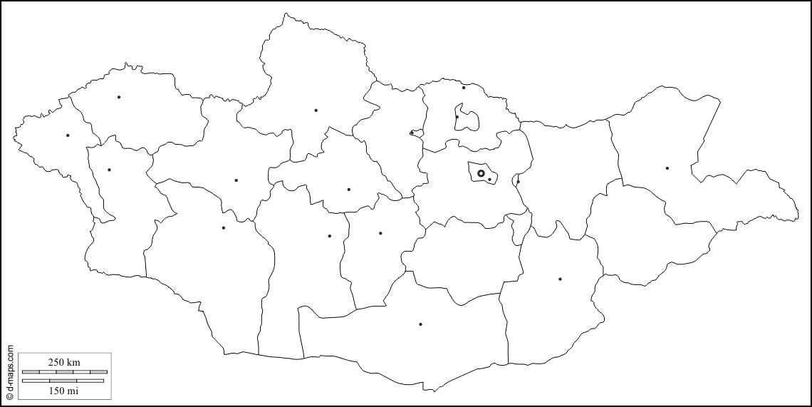 դատարկ քարտեզ Մոնղոլիայի