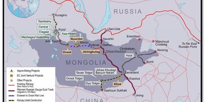 Մոնղոլական երկաթուղի քարտեզ
