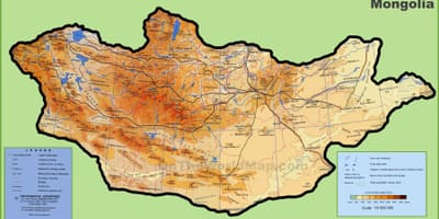 Մոնղոլիա, գտնվելու վայրը քարտեզի վրա 
