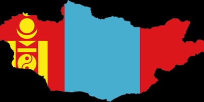Քարտեզ Մոնղոլիայի դրոշը